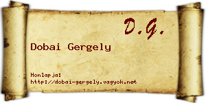Dobai Gergely névjegykártya